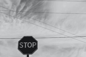Black and White stop sign