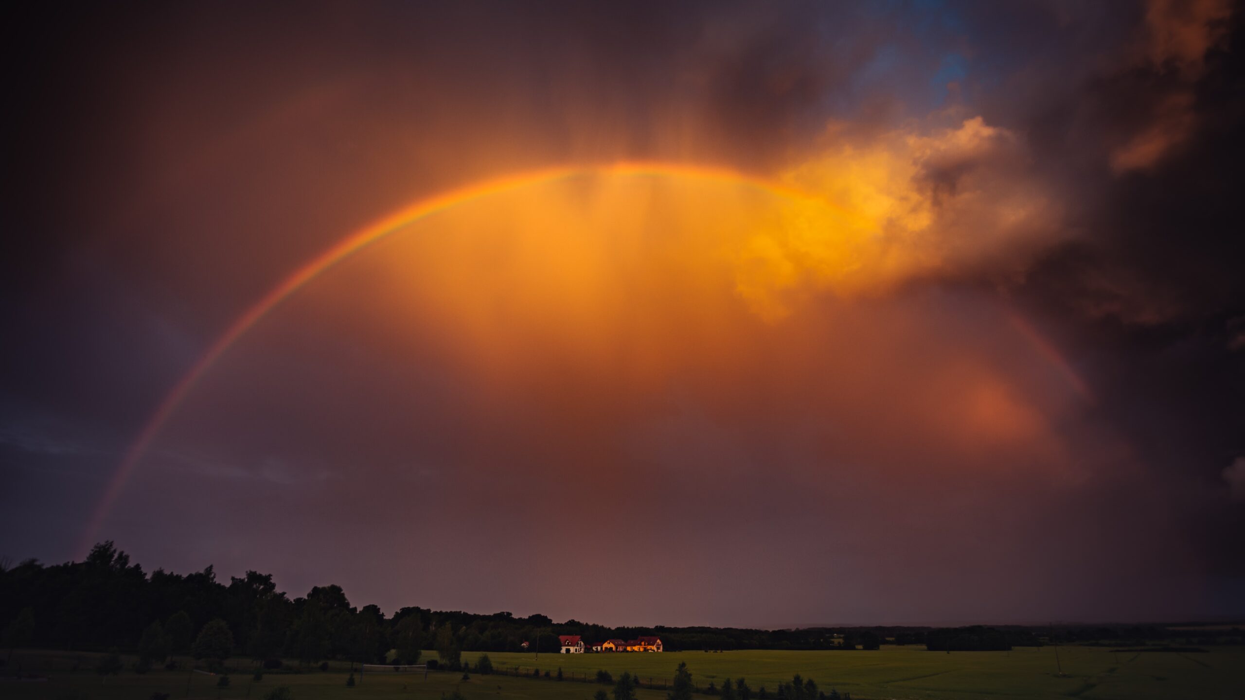 Rainbow in storm